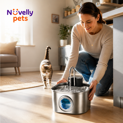 Nuvelly Flow : Fuente Inalambrica de Agua para Mascotas